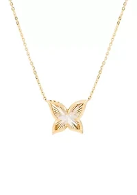 Sunbrust Butterfly Necklace in 10K Yellow Gold