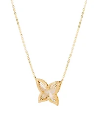 Sunbrust Butterfly Necklace in 10K Yellow Gold