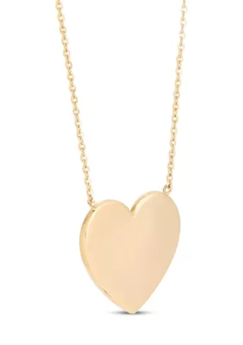 Sunburst Heart Necklace in 10K Yellow Gold