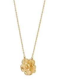 Sunburst Flower Necklace in 10K Yellow Gold