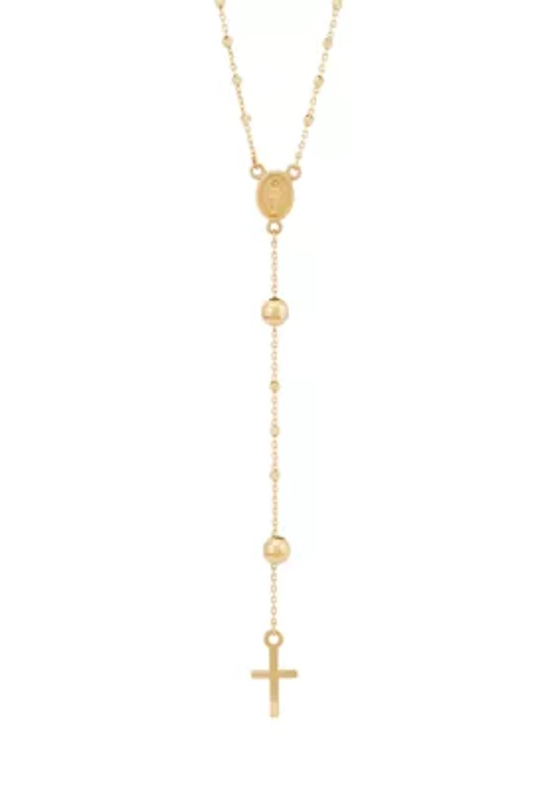 Rosary Necklace in 10K Yellow Gold