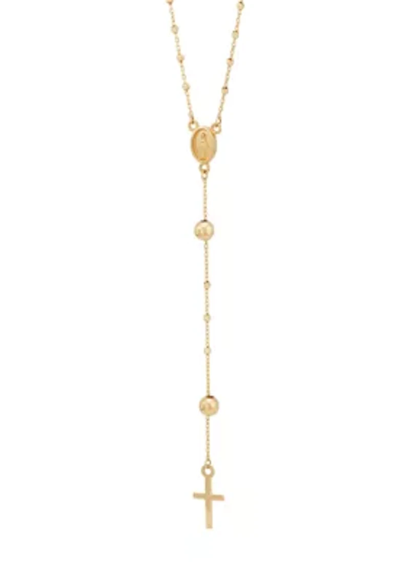Rosary Necklace in 10K Yellow Gold