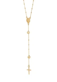 Rosary Necklace in 10K Yellow Gold