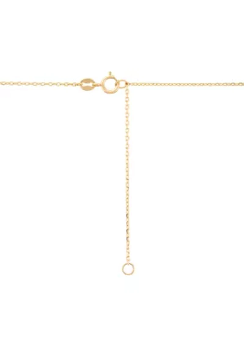 Cross Pendant with 18" Bar Station Forzantina Chain in 10K Yellow Gold