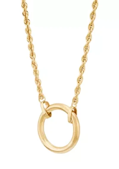 Tube Rope Chain Necklace in 10K Yellow Gold
