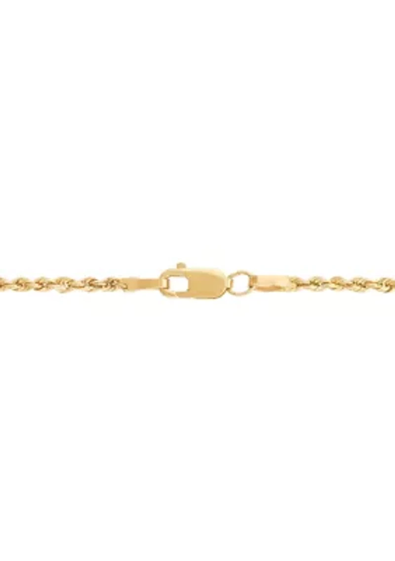 Tube Rope Chain Necklace in 10K Yellow Gold