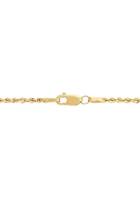 Tube Rope Chain Necklace in 10K Yellow Gold