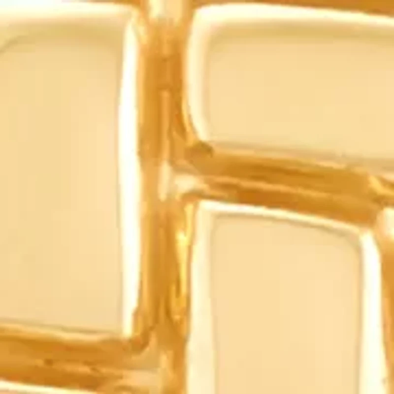 Ribbed Square Drop Necklace in 10K Yellow Gold