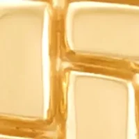 Ribbed Square Drop Necklace in 10K Yellow Gold