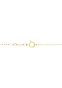 Ribbed Square Drop Necklace in 10K Yellow Gold