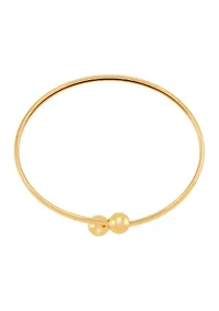 Bypass Bead Ends Bangle in 10K Yellow Gold