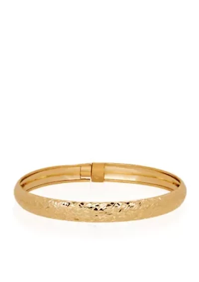 Crystal Cut Flex Bangle in 10K Yellow Gold