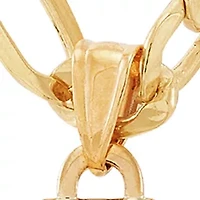 Cross and Crucifix Pendant Necklace with 20" Figaro Chain in 10K Yellow Gold