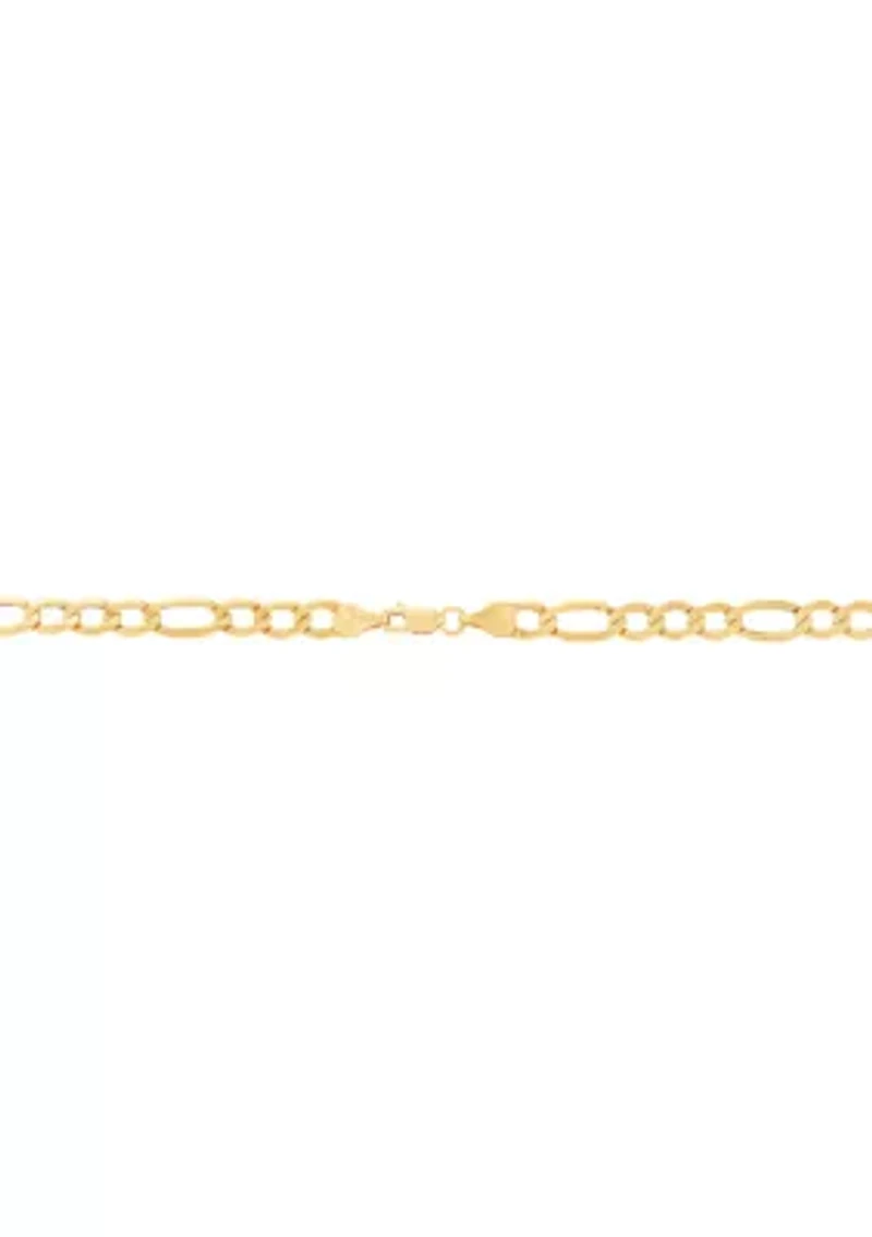 Cross and Crucifix Pendant Necklace with 20" Figaro Chain in 10K Yellow Gold