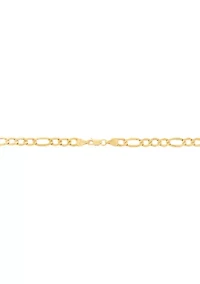Cross and Crucifix Pendant Necklace with 20" Figaro Chain in 10K Yellow Gold