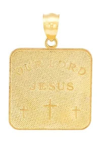 Christ Head Pendant in 10K Yellow and White Gold