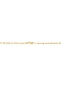 Beaded Cross Pendant with 20" Rope Chain Necklace in 10K Yellow Gold
