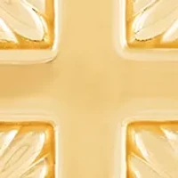 Texture Cross Pendant Necklace with 20" Rope Chain in 10K Yellow Gold