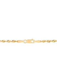Texture Cross Pendant Necklace with 20" Rope Chain in 10K Yellow Gold