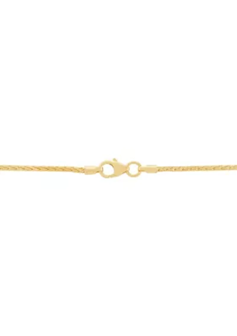 Jesus Face Pendant with 22" Wheat Chain in 10K Yellow Gold