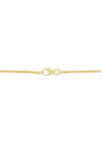 Jesus Face Pendant with 22" Wheat Chain in 10K Yellow Gold