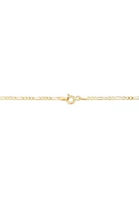 Cross and Cage Crucifix Pendant with 20" Figaro Chain in 10K Two Tone Gold