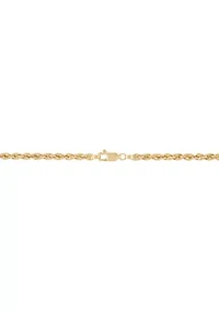 Beveled Step Cross Pendant with 20" Rope Chain in 10K Yellow Gold