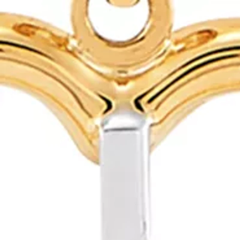 Cross in Heart Pendant Necklace with 18" Rope Chain in 10K Yellow Gold