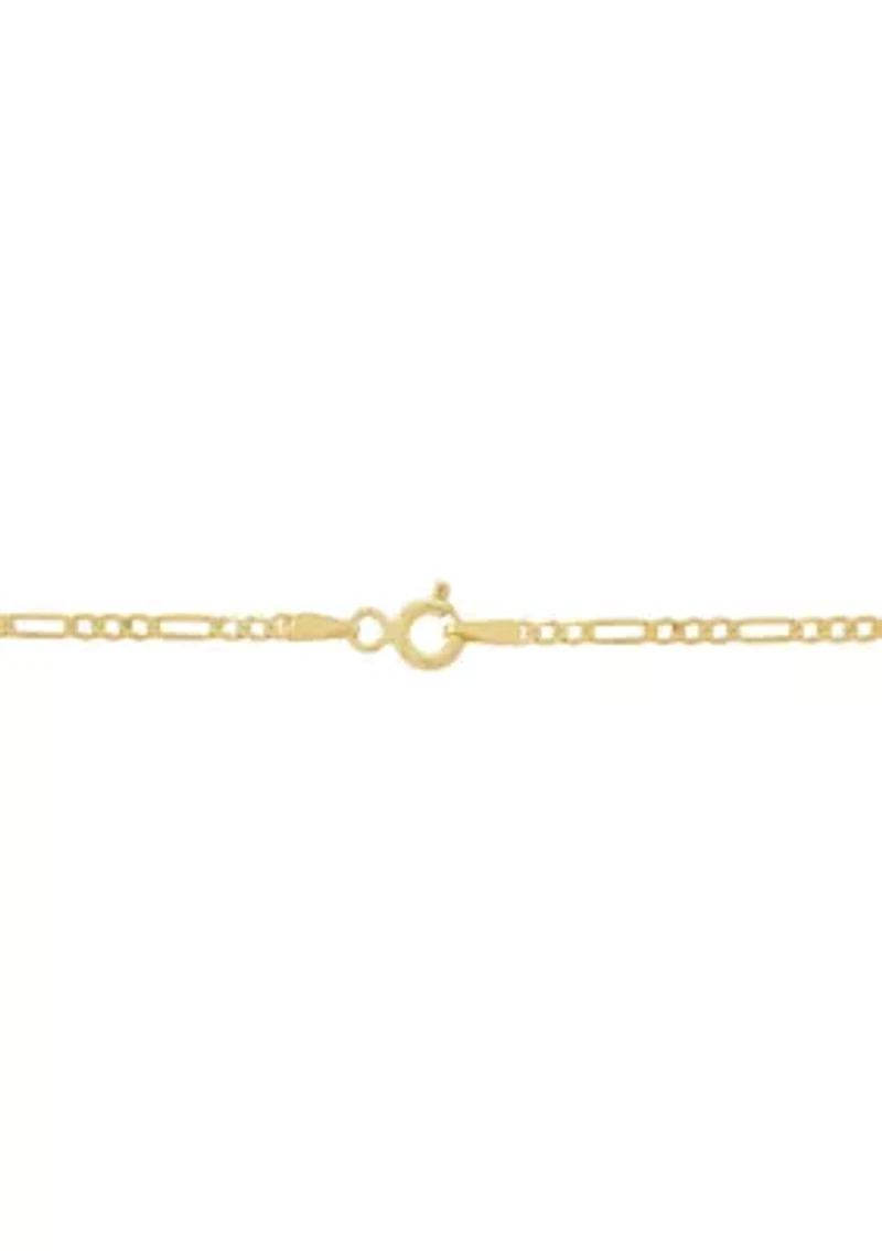 Crucifix Anchor Pendant with 20" Figaro Chain in 10K Yellow Gold
