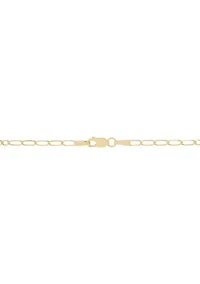 Italian Horn Pendant with 20" Figaro Chain in 10K Yellow Gold