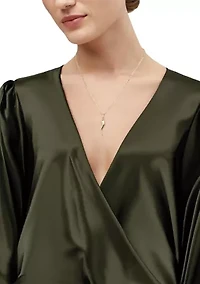 Italian Horn Pendant with 20" Figaro Chain in 10K Yellow Gold