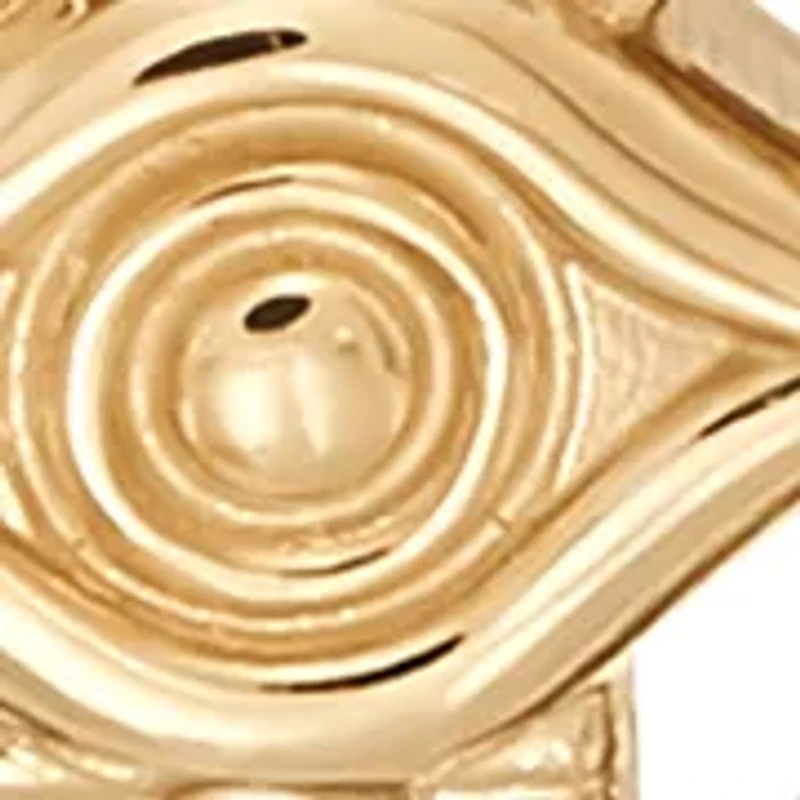 10K Yellow Gold Hamsa with Evil Eye Pendant Necklace