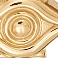 10K Yellow Gold Hamsa with Evil Eye Pendant Necklace