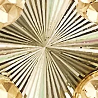 Sunburst Bead Cross Pendant with 18" Cable Chain in 10K Yellow Gold