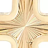 Sunburst Cross Pendant with 20" Glitter Chain in 10K Yellow Gold