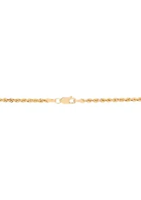 Sunburst Cross Pendant with 20" Glitter Chain in 10K Yellow Gold