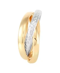 10K Yellow and White Gold Tube Rolling Band Ring