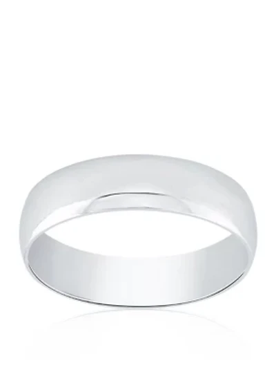 Polished Comfort Fit Ring 10k White Gold