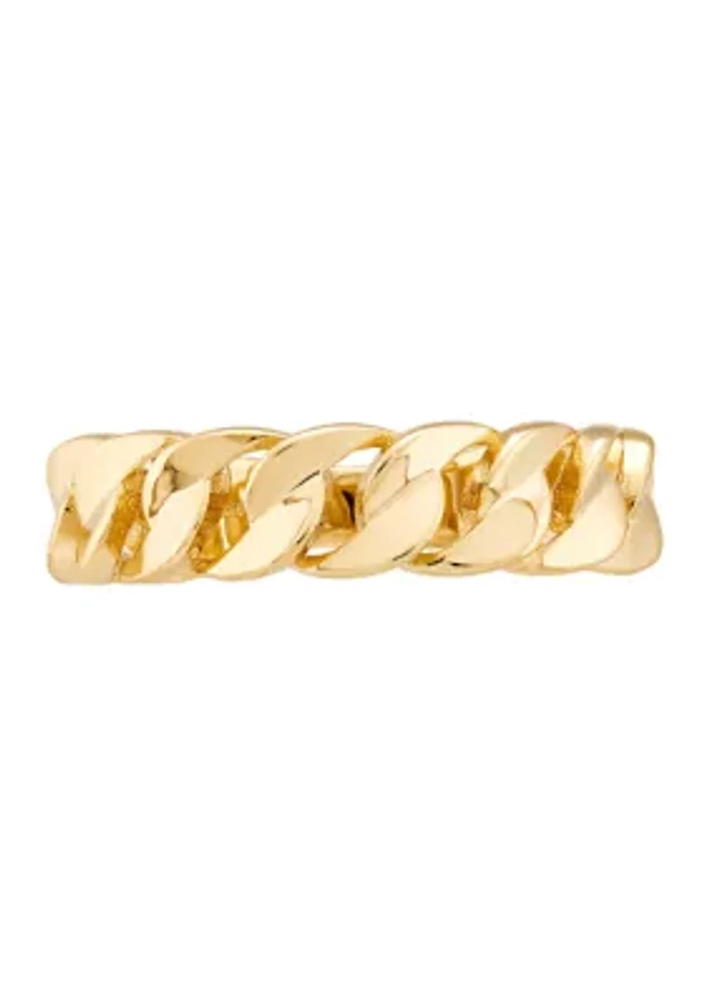 Curb Design Band Ring in 10K Yellow Gold