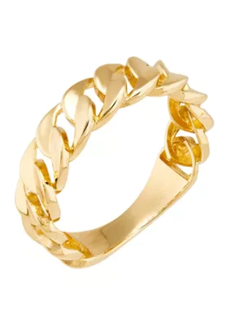 Curb Design Band Ring in 10K Yellow Gold