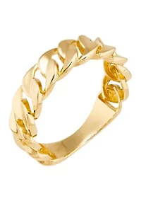 Curb Design Band Ring in 10K Yellow Gold
