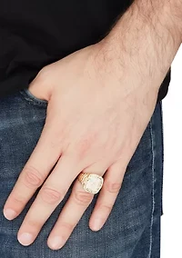 Men's Signet Nugget Ring in 10K Yellow Gold