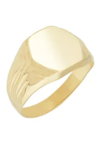 Gents Hexagon Dignet Ring in 10K Yellow Gold