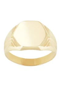 Gents Hexagon Dignet Ring in 10K Yellow Gold