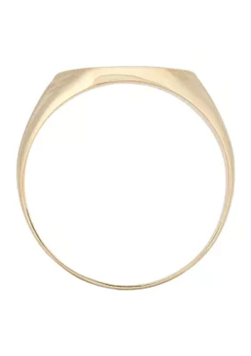 Gents Hexagon Dignet Ring in 10K Yellow Gold