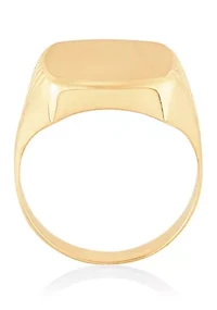 Men's Cushion Signet Ring in 10K Yellow Gold