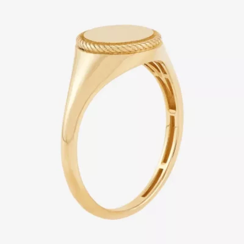 14K Yellow Gold Round Signet Ring