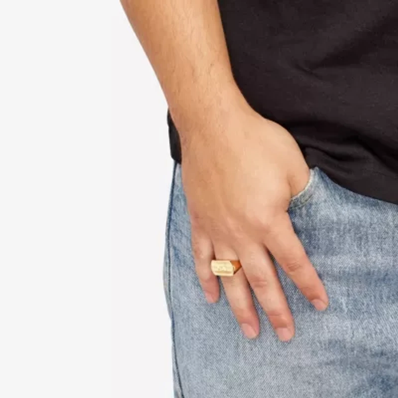 14K Yellow Gold Dad Signet Ring