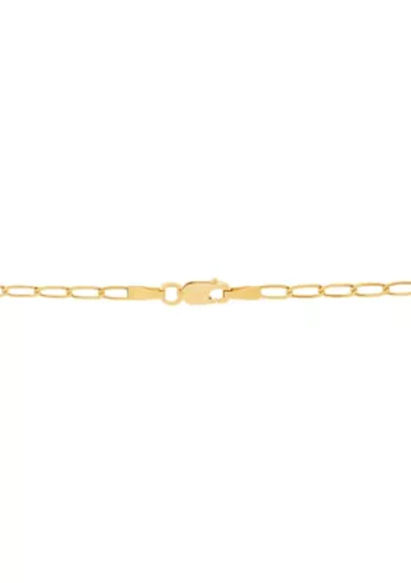 Anchor with Eagle Pendant with 20" Curb Chain in 10K Yellow Gold