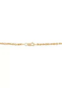 Anchor Pendant with 20" Rope Chain Necklace in 10K Yellow Gold